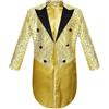 Freebily Blazer Bambini e Ragazzi Frac Giacca con Paillettes Tailcoat Cappotto Gentiluomo Giacca Tuxedo da Cerimonia Matrimonio Nuziale Formale Smoking Coprispalle Jacket Oro 13-14 Anni
