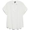 VERO MODA Top da Donna Stile Casual con Scollo a V e Polsini arrotolati, Camicia a Maniche Corte, Colore:Bianco, Taglia:L