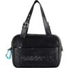 PATRIZIA PEPE Borsa Shopping IMPERFECTION in pelle di capra con doppi manici e maxi logo a rilievo Nero Nero nero K103