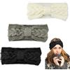 NAROSEBE 3 Pcs Fascia Capelli Donna Invernale Fascia Capelli Donna Inverno Fascia Per Capelli a Maglia Inverno Uncinetto Testa Avvolgere Invernale Accessori Cerchietti (Nero, Grigio e Bianco)