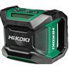 HiKOKI Radio da Cantiere - 18 V - Bluetooth, DAB+/FM, Design Robusto, Alto Volume, Lunga Durata, Incluso Adattatore AC - Senza Batteria e Caricabatterie