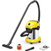 Kärcher aspiratore solidi liquidi a batteria WD 3-18 S V-17/20, filtro a cartuccia, tubo di aspirazione: 2 m, contenitore in acciaio inox: 17 l, utilizzabile con batteria Kärcher 18V non inclusa