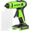 Greenworks Pistola Colla a Caldo Senza Fili 24V Riscaldamento Rapido in 90 sec, Luce LED, Ugello Antigoccia, Spegnimento Automatico per Fai da Te, Arte, Artigianato, Decorazione Domestica