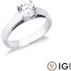 Gioielli di Valenza Anello solitario IGI in oro bianco 18k con diamante, 1.00ct