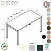 SEIPO DECK Scrivania profondità 700, gambe a ponte piano melaminico Seipo DK.0011 12 13 14 15 16