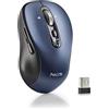 NGS Infinity-RB - Mouse wireless ricaricabile, mouse ergonomico multi-dispositivo, connessione 2.4GHz + Bluetooth 5.1, pulsanti silenziosi, scorrimento laterale con rotella veloce ambidestro, DPI blu