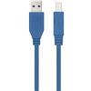 PRENDELUZ Cavo USB 3.0 per stampante, tipo A/M-B/M, maschio-maschio, blu, 2mts