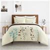 Chic Home 3-Piece Kaylee Floral Ricamato Set Copripiumino, Beige, King