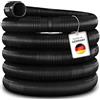 tillvex Tubo per Piscina Con Manicotti | Solare per Piscina e Vasca | di Aspirazione | per Pompa | Flessibile per Acqua (Nero, 20m / 38mm)