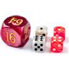 BESCON DICE Set di 5 dadi da backgammon da 30 mm, cubi grandi per raddoppiare backgammon da 30 mm, 4 dadi da 16 mm (rosso/bianco marmorizzato)