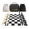 Vexong Set di scacchi da torneo, scacchiera in silicone da 50,8 cm, altezza 8,9 cm, scacchi Staunton con 2 regine extra, set di scacchi portatile professionale con custodia