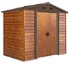 Outsunny Casetta da Giardino Porta Attrezzi con Porte Scorrevoli e Pareti Effetto Legno, 2.3x1.5x2 m, Marrone | Aosom Italy