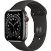 Apple Watch Series 6 (2020) GPS + Cellular 40 mm - Acciaio inossidabile Grafite - Cinturino Sport Nero, excellent
