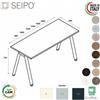 SEIPO DECK Scrivania profondità 600, gambe inclinate piano melaminico Seipo DKI.0221 22 23 24 25 26