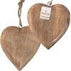 Marzoon 2 ciondoli in legno a forma di cuore, 10 x 9,5 cm, con cuori massicci da appendere, decorazione per finestre vintage