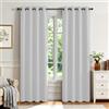 Joydeco Set di 2 tende oscuranti, lunghezza 240 cm, con isolamento termico, 2 tende oscuranti con occhielli, per finestra del soggiorno e della camera da letto (bianco grigiastro, 132 x 239 cm)