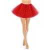 Yolev Gonna Tulle Rosso Donna con Stelle di Paillettes Gonna Ballerina in Tulle a 3 Strati Gonnellino Danza Classica Bambina retrò Vestiti Anni 80 per Festa in Costume di Carnevale Tutu Donna Adulto