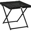 Outsunny Tavolino da Giardino Pieghevole in Rattan Sintetico e Acciaio, Tavolino da Balcone Salvaspazio, 40x40x40cm, Nero