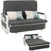 Mendler Divano Letto HWC-M83, sofà, Funzione Letto Box Superficie sdraiata, 130x185cm - Stoffa/Tessuto Grigio Scuro