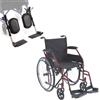 Moretti Carrozzina per disabili ad autospinta rossa CP100R con pedane elevabili