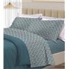 Riad Arredo Set Completo Letto 100% Cotone Percalle Italiano - Set Lenzuola Morbido Delicato Made in Italy (Provenza Verde, Matrimoniale)