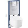 GROHE Rapid SLX Set 4-in-1 per WC, altezza di installazione 1,13 m (telecomando incluso, telaio 1,13 m, cassetta 6 l, isolamento acustico e presa elettrica), 36509SH0