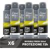 Dove Deodorante Dove Men + Care Invisible Fresh Spray Advanced Care, Deodorante Uomo, con 1/4 Crema Idratante, Formula Idratante e Anti-Macchia, Protezione Fino a 72 Ore, 6 Pezzi da 150 ml