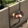 BAKAJI Tavolo Tavolino da Ringhiera per Esterno Balcone Pieghevole Salvaspazio Altezza Regolabile Struttura in Metallo e Piano in Polyrattan xon Portabicchieri Dimensione 60x64cm (Marrone)