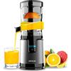 Cecotec Estrattore di Succo, Spremiagrumi Elettrico a Torre Essential TowerAdjust Easy Steel. 140W, Capacità di 0,35L, Include un Filtro e un Cono in Plastica, Rotazione in Unica Direzione, Smontabile