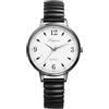 Oidea Orologio da polso da donna, facile da leggere, con numeri grandi, cinturino elastico, analogico, al quarzo, stile casual, da lavoro, da donna, Elastico Strap-nero