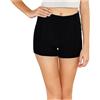 Mediawave Store F9337 Shorts donna mod. Nice pantaloncino con zip in morbido tessuto elastico Nero L/XL