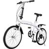 MccoMMon Bicicletta pieghevole da 20 pollici per adulti, 6 marce, regolabile, da campeggio, da uomo e da donna, colore bianco
