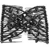 Brrnoo Fermaglio per Capelli con Perla Pettine per Capelli Elasticizzato Fermagli per Capelli Elastici, Pettini per Capelli Magici Pettini per Capelli con Perle Pettini per Capelli Elastici Doppia Clip(Nero)