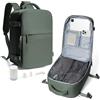 suradar Zaino Sottovuoto Viaggio, Zaino Ryanair 40x20x25 Con Pompa Sottovuoto Travel Backpack Bagaglio a Mano 40x20x25 Ryanair Aereo Zaini 14 Pollici Porta PC Verde militare