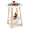 Cocoarm Tavolino da caffè Tavolini Laterali con Due Ripiani Stile Moderno Tavolino Basso da Sala Tavolino Laterale da Divano Stile Moderno Tavoli consolle Tavolino basso da divano Bianco