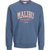 JACK & JONES Sweat Crew Neck Jjdetroit-Felpa Girocollo, Oceanview, S Uomo