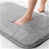 wyewye Tappetino da bagno in microfibra, zerbino, tappetino per animali domestici, 2 cm, tappeto da bagno super spesso, tappeto da bagno, 40 x 60 cm, grigio, lavabile in lavatrice, antiscivolo, super