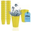 S&S-Shop 20 bicchieri di plastica riutilizzabili da 0,4 l gialli per diversi usi come uso quotidiano e feste