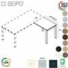 SEIPO DECK Scrivania Appendice retta profondità 600 gambe inclinate piano melaminico Seipo DKI.0031 32 33