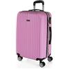 ITACA - Valigia Media da Viaggio Rigide. Trolley Medio con 4 Ruote. Materiale ABS Valigia Media Rigida in Offerta Resistente e Super Leggero - Valigia 20 kg Lucchetto TSA, Rosa