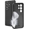 SBS Instinct - Cover per Samsung S25 Ultra - Compatibile Ricarica Wireless, Superficie Soft-Touch, Morbida al tatto e Interno in Microfibra, Protezione Fotocamera e Tasti, Materiale TPU, Nero