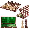 Master of Chess Scacchiera in Legno da Torneo 50 cm - Fatto a Mano Scacchiera Portatile - Grandi Set di Scacchi Pieghevoli per Bambini e Adulti - Con Figure STAUNTON NO.8