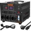 VEVOR Convertitore di Tensione Step Up/Down Portatile 110V-220V / 220V-110V Potenza da 5000VA, Trasformatore di Tensione 5000VA Portatile 270x240x215 mm 6 Spine, Convertitore di Tensione 5000VA USB 5V