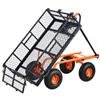VEVOR Carrello Ribaltabile in Metallo, Carrello Ribaltabile Giardino Telaio Facile Montare, Carriola Utilitaria, Pneumatici 254 mm Carro Ribaltabile Maniglia Convertibile 2 in 1, Capacità 399,1 kg