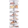 VEVOR Scarpiera Girevole a 7 Livelli Supporto per Scarpe Girevole a 360° Bianco