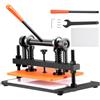VEVOR Macchina per Goffratura Pelle Cuoio 360x260 mm Capacità 1,5 T, Fustellatrice Manuale Corsa Regolabile 12 mm Perforatrice Goffratura Manuale per Pelle Carta Espanso Plastica Gomma Vari Materiali