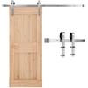 VEVOR Kit Ferramenta per Porta Scorrevole da Fienile 1524 mm, Capacità 150 kg, Compatibile con Larghezza 762 mm e Spessore 34,9-44,45 mm, Binario Resistente Rullo a Forma J, Argento