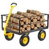 VEVOR Carrello da Giardino in Acciaio 635,03 kg Carrello da Giardino Trainabile per Impieghi Gravosi, Rimorchio da Giardino in Metallo per Esterni con Pneumatici da 330,2 mm Lati Rimovibili in Rete