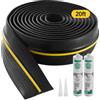 VEVOR Striscia Sigillante per Davanzale Porta Garage 6,09 m Striscia Sigillante Inferiore per Porta Garage con Striscia Adesiva Resistente alle Intemperie per Fondo Porta Garage, Impermeabile, Nero