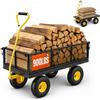 VEVOR Carrello da Giardino in Acciaio per Impieghi Gravosi 408,23 kg Carrello da Giardino su Ruote, Carrello da Giardino in Metallo, Pneumatici 254 mm Lati Rimovibili in Rete, Convertibile in Pianale